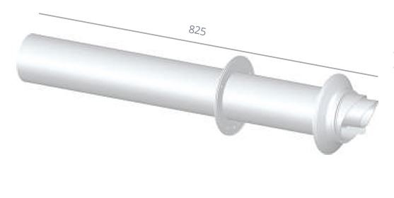 Ø80/125 L-750 horiz. Dūmtraukio antgalio per sieną komplektas STABILE